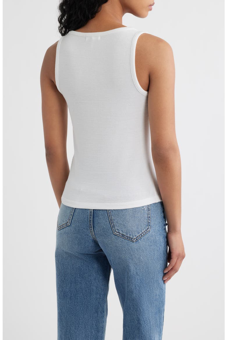 The Knit V-Neck Tank, Alternate, color, WHITE