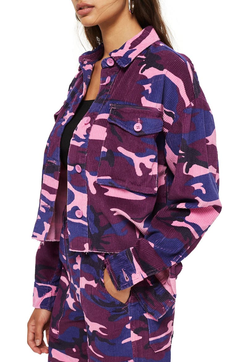 Corduroy Camo Jacket, Alternate, color, PINK MULTI