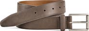 Johnston & Murphy Brushed Microcheck Leather Belt