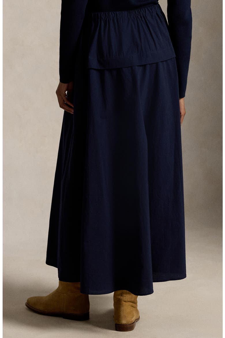 Cotton Canvas A-Line Maxi Skirt, Alternate, color, HUNTER NAVY