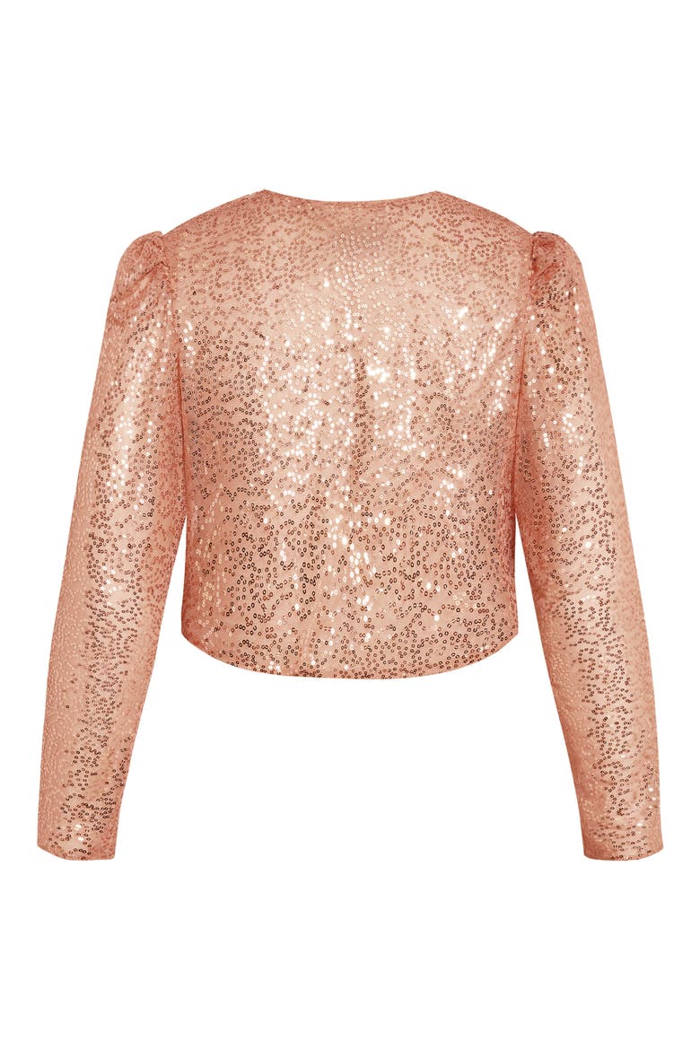 The Camila Sequin & Satin Bolero, Alternate, color, GOLD