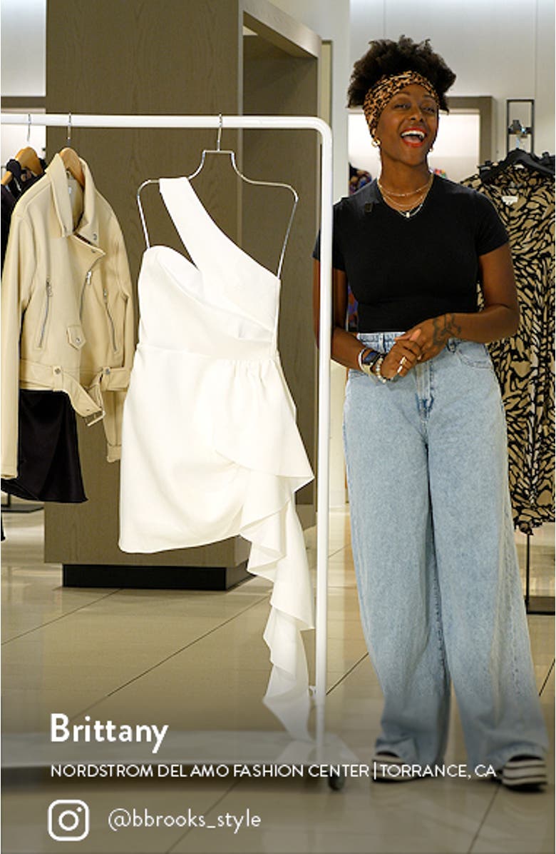 Convergence Ruffle One-Shoulder Sheath Minidress, sales video thumbnail