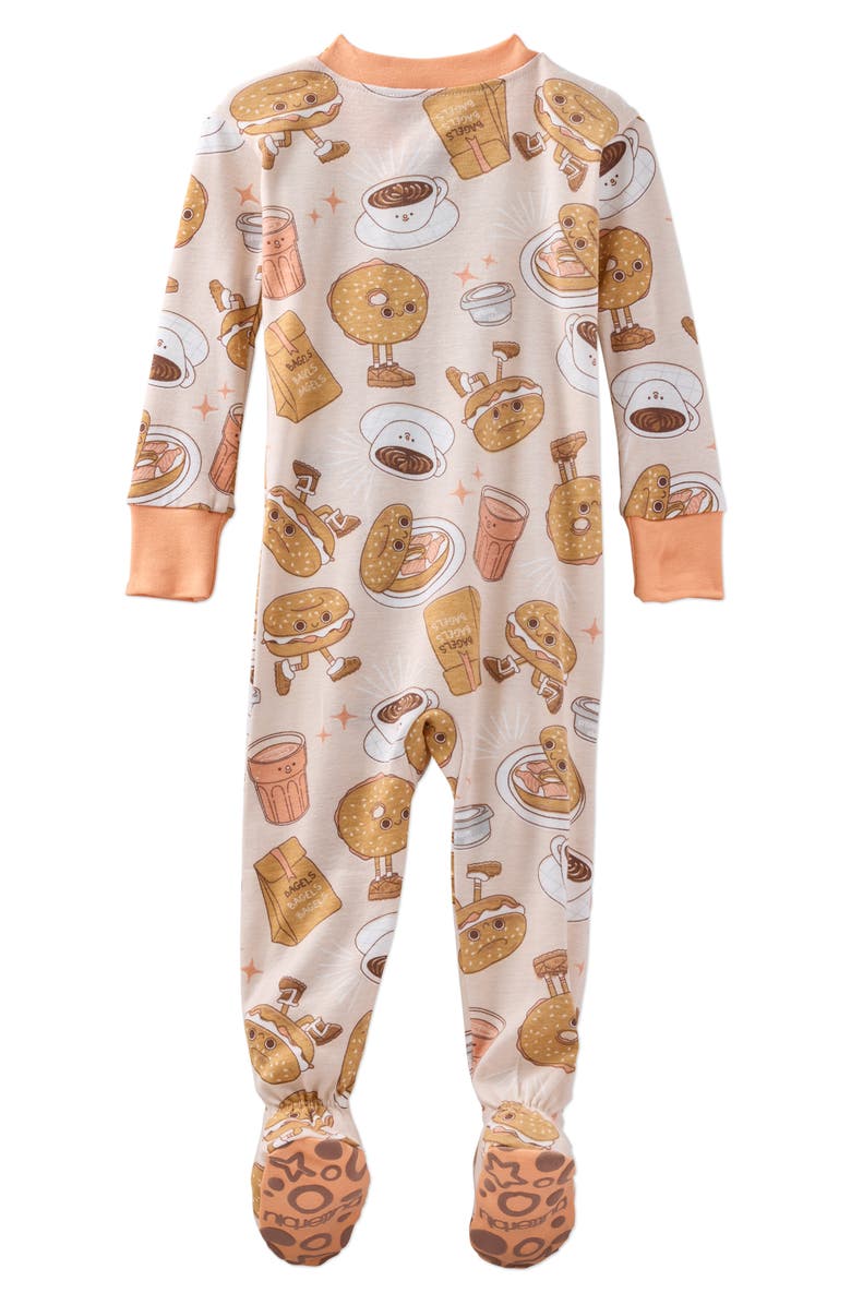 BUTTERBLU Cruz One-Piece Organic Cotton Footie Pajamas, Alternate, color, Schmear