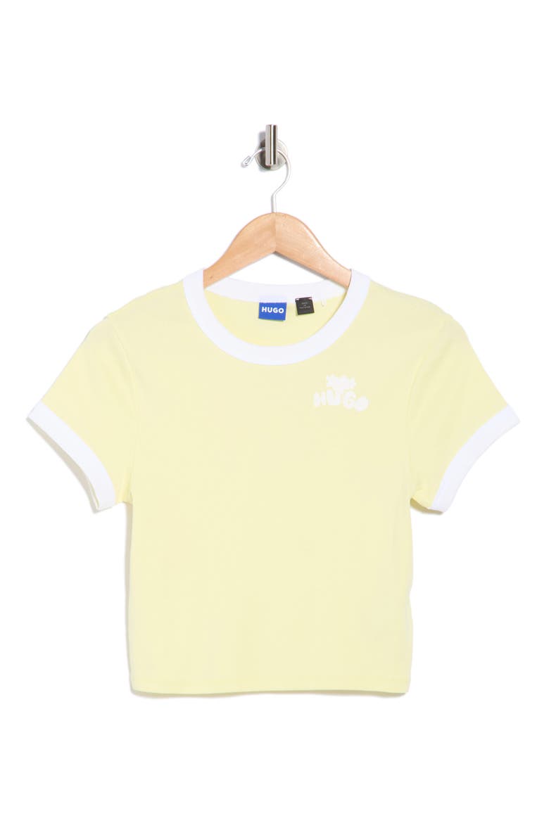 Dalia Cropped Cotton T-Shirt, Alternate, color, LIGHT/ PASTEL YELLOW