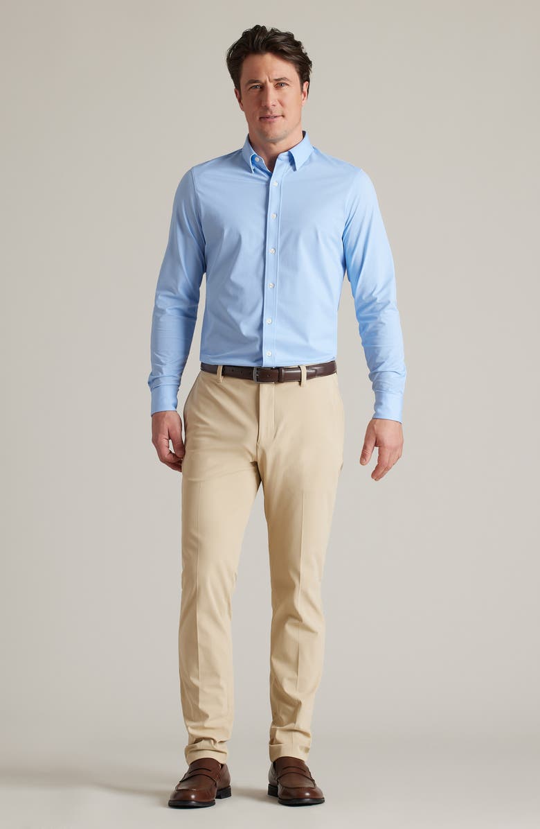 Rhone Commuter Slim Fit Performance Button-Up Shirt, Alternate, color, Blue Mini Windowpane