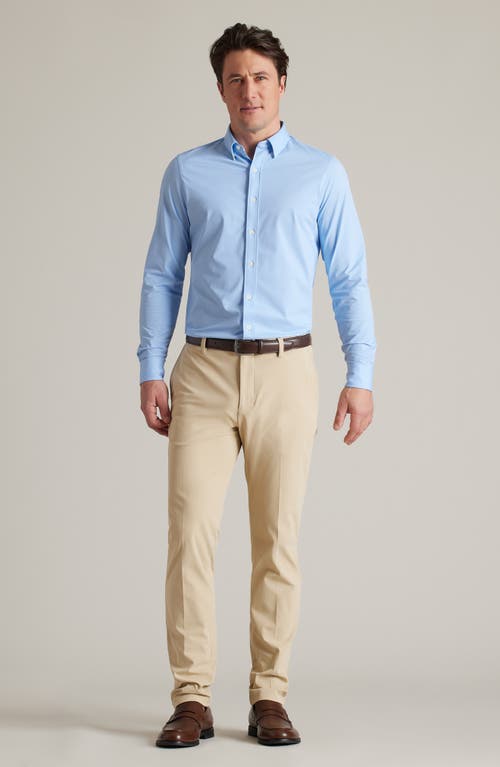 Rhone Commuter Slim Fit Performance Button-up Shirt In Blue Mini Windowpane