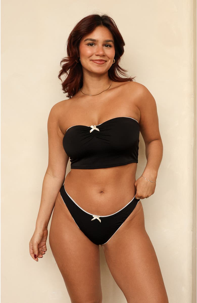 Dippin Daisys Mary Bandeau Bikini Top, Main, color, Black