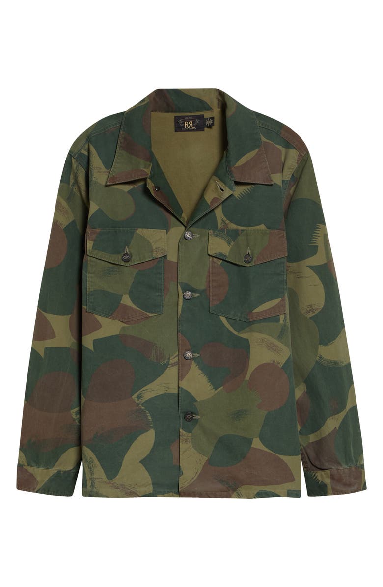 Double RL Camo Print Cotton Poplin Button-Up Overshirt, Alternate, color, Printed Camo
