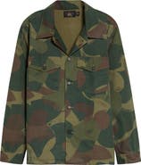 Double RL Camo Print Cotton Poplin Button-Up Overshirt