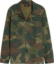 Double RL Camo Print Cotton Poplin Button-Up Overshirt