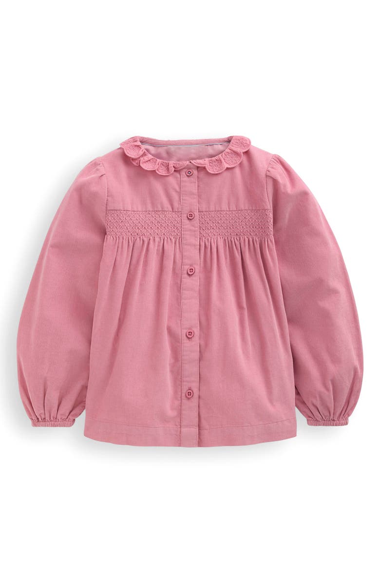 Mini Boden Kids' Scallop Collar Corduroy Shirt, Main, color, Pink Cord