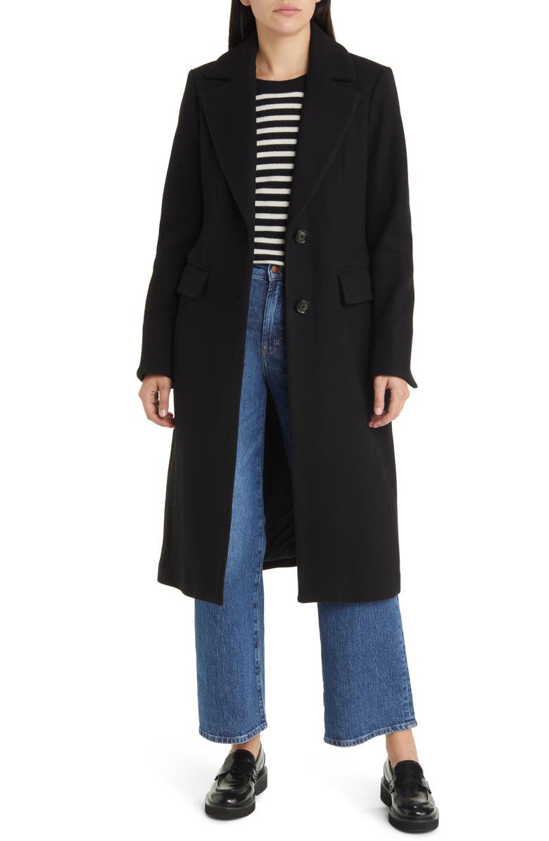 MICHAEL Michael Kors Notch Collar Wool Blend Coat, Alternate, color,