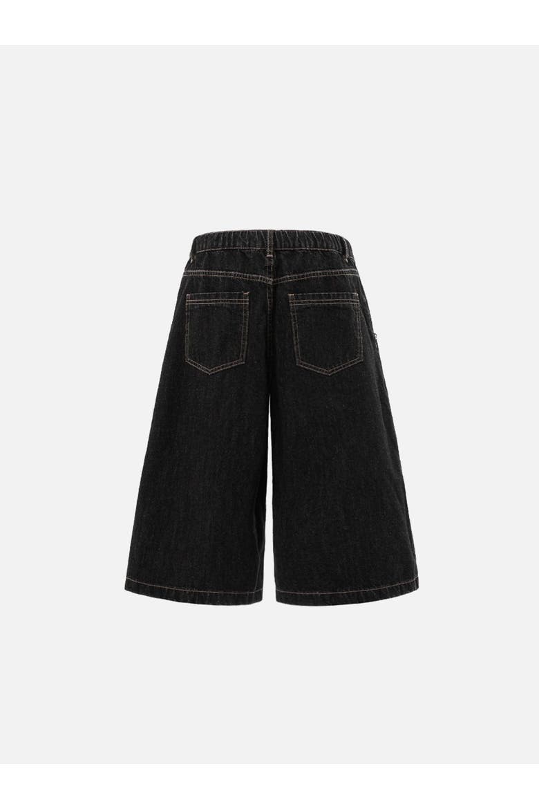 Baggy Longline Jorts, Alternate, color, Black