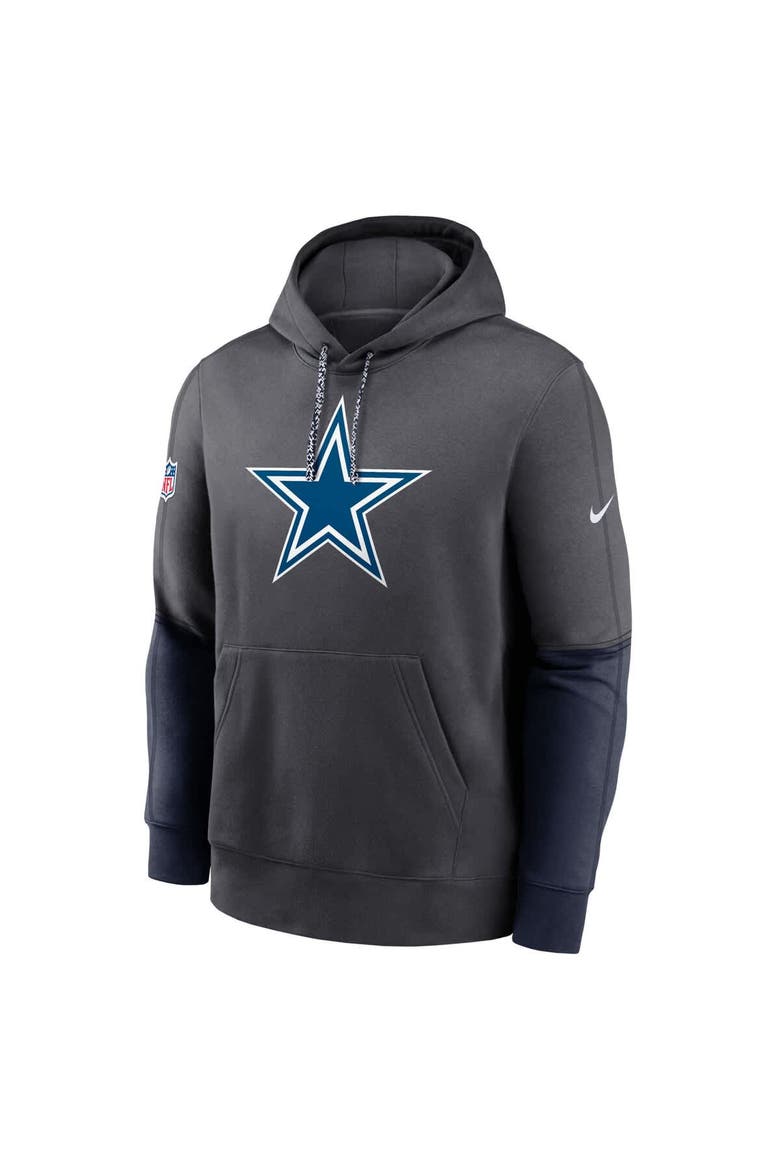 Men's Nike Charcoal Dallas Cowboys 2024 Sideline Club Pullover Hoodie, Alternate, color, Charcoal