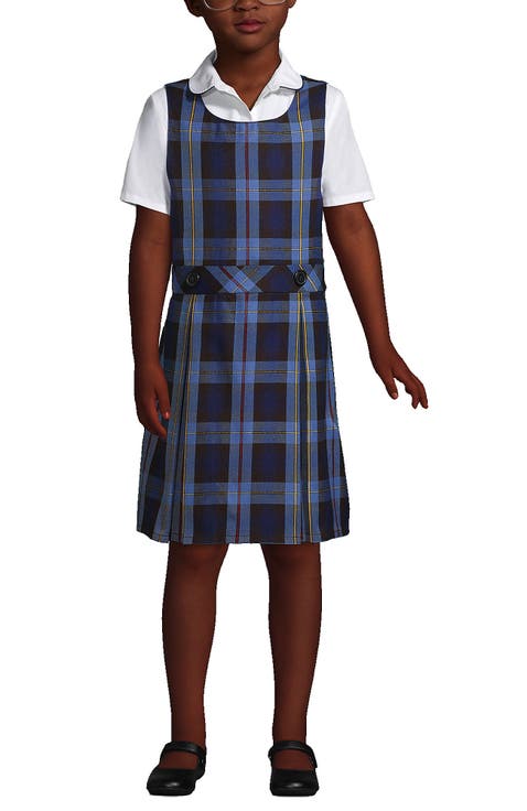 Girls Plus Top of Knee Plaid Jumper