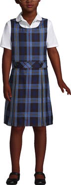 Lands' End Girls Plus Top of Knee Plaid Jumper