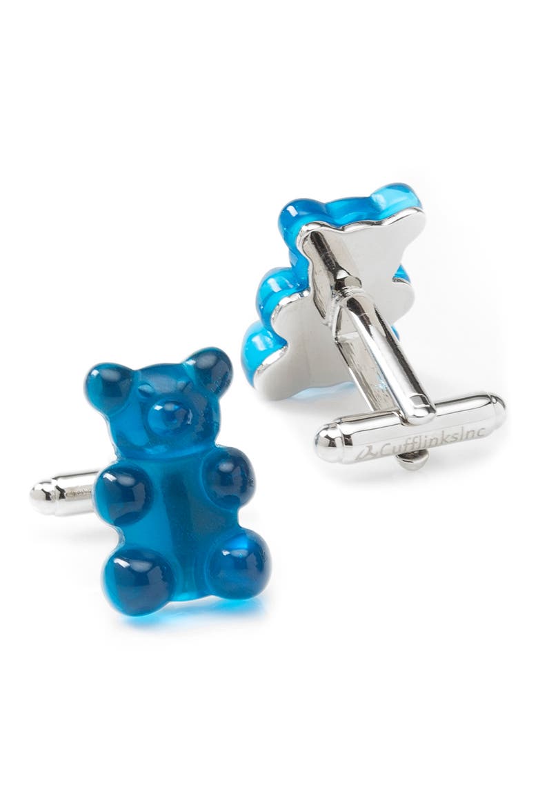 Gummy Bear Cuff Links, Alternate, color, BLUE