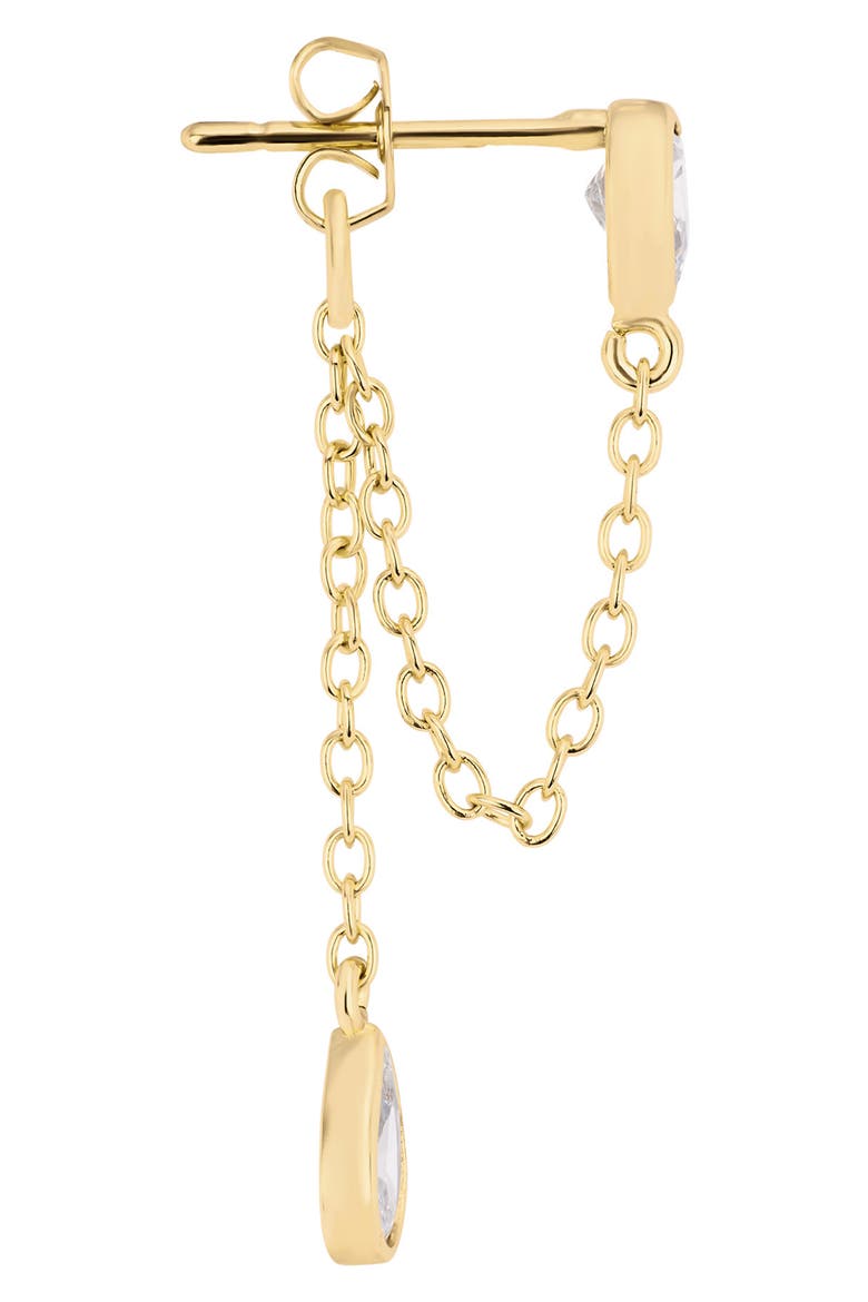 Modern Muse CZ Heart Drop Earrings, Alternate, color, GOLD