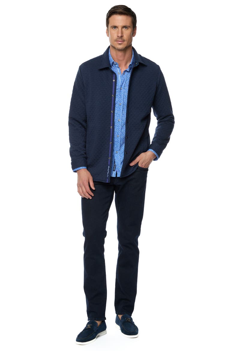 Downey 2 Slim Fit Knit Shirt Jacket, Alternate, color, NAVY