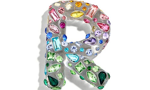 Baublebar Crystal Initial Key Ring Bag Charm In Gold