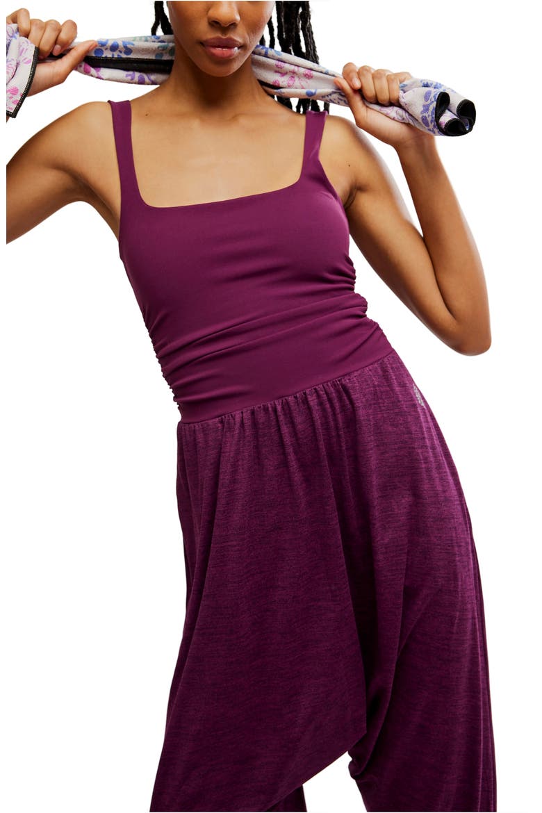 FP Movement Shiny Happy Tank Jumpsuit, Alternate, color, BLACK CHERRY