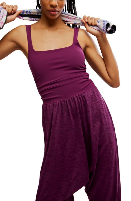 Free People Shiny Happy Tank Jumpsuit In Purple