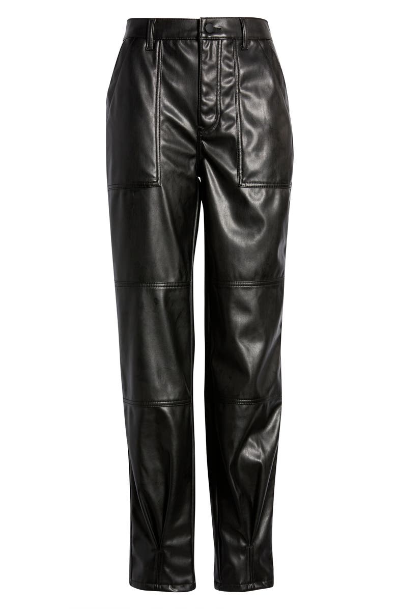 Open Edit Tapered Leg Faux Leather Pants, Alternate, color,