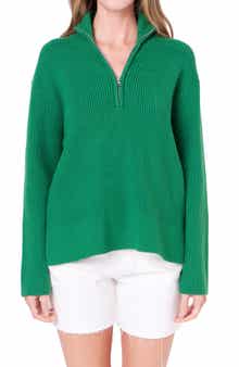 Half Zip Rib Sweater