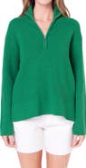 English Factory Half Zip Rib Sweater