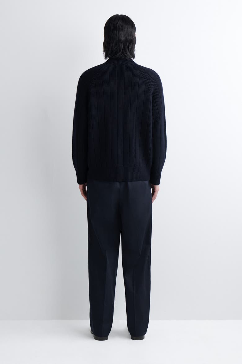 Cotton-Paneled Merino Track Jacket, Alternate, color, NAVY