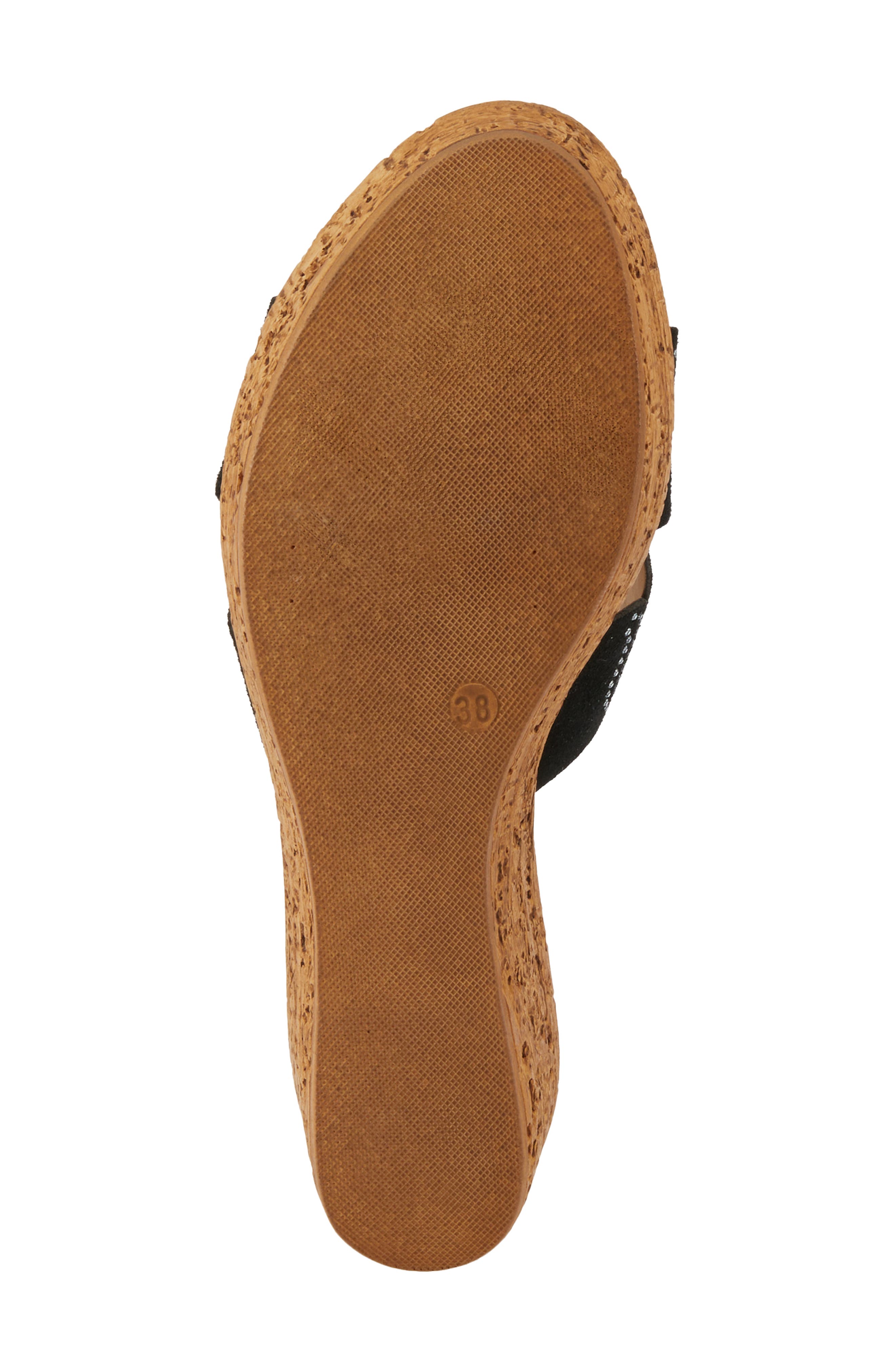 Steamy Crystal Embellished Wedge Sandal, Alternate, color, BLACK SUEDE