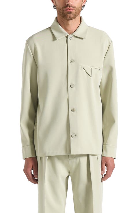 Leo Hatched Tailored Overshirt
