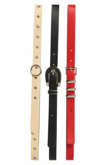 Steve Madden 3-for-1 Assorted Faux Leather Belts