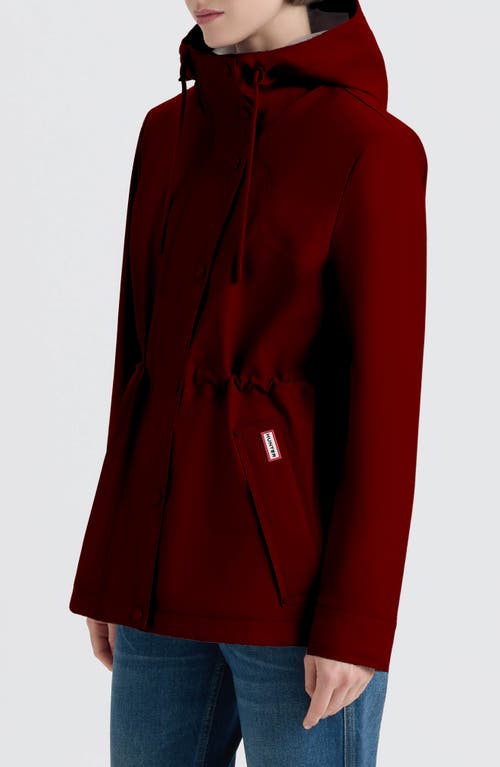 Hunter Abbey Short Rubberized Rain Jacket In Red