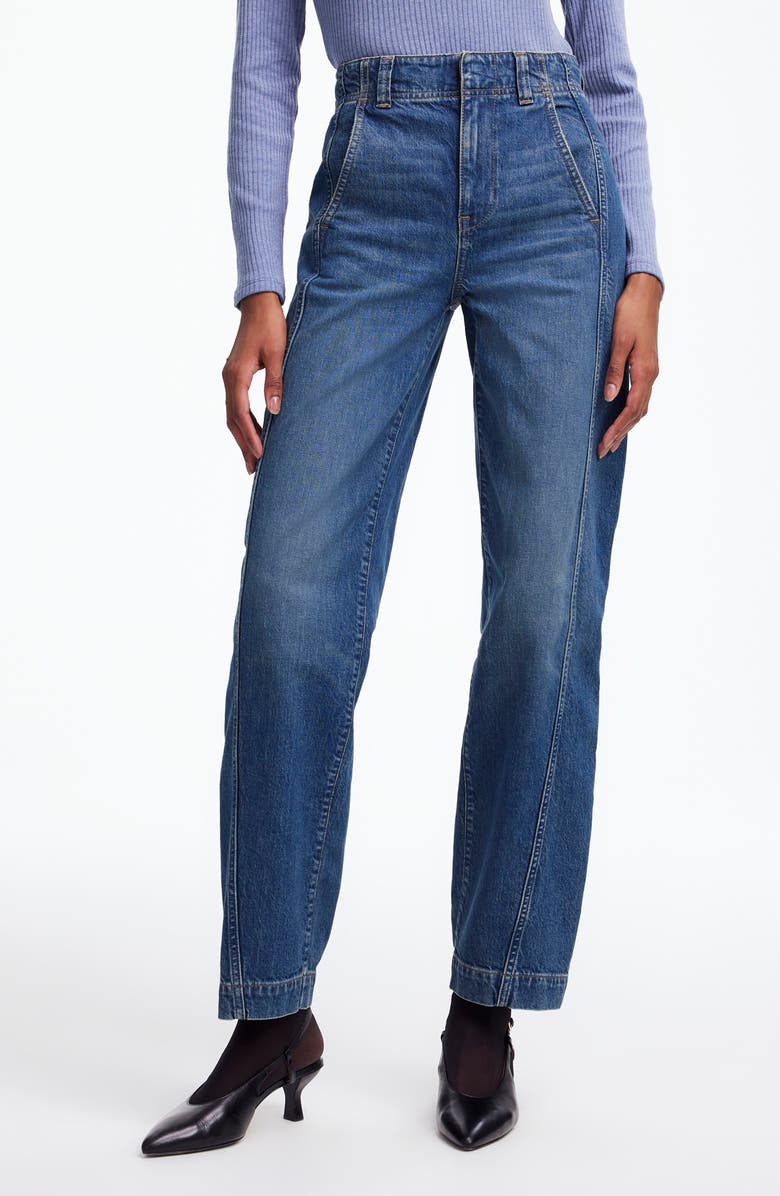 Madewell Tapered Denim Pants, Main, color, Concho Wash