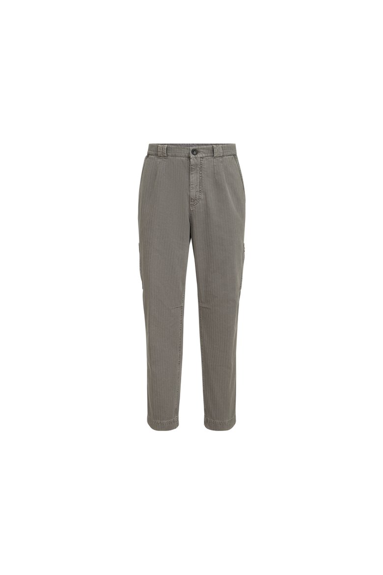 Cotton chevron trousers with zipped pocket, Alternate, color, Silver