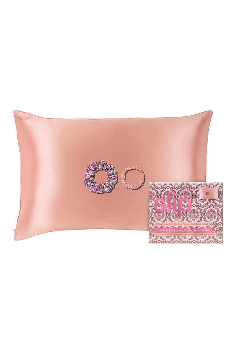 Chelsea Pure Silk Queen Pillowcase & Scrunchie Set (Limited Edition), Main, color, CHELSEA
