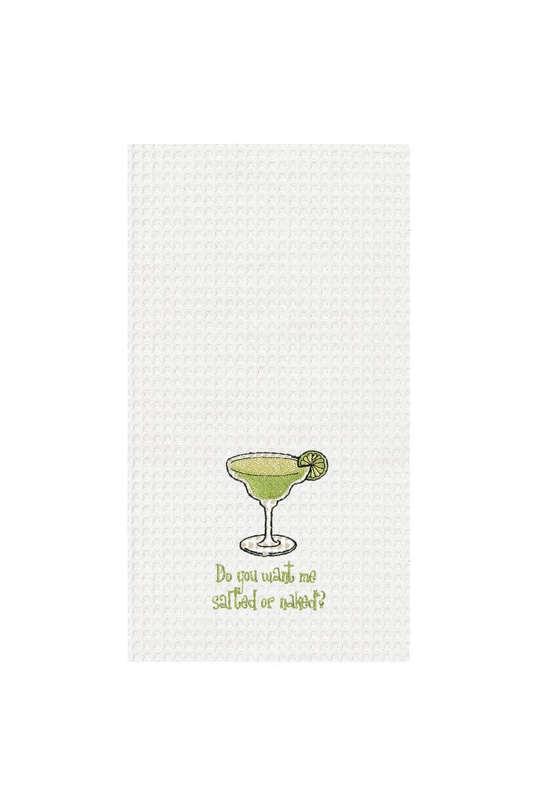 Want Me Salted or Naked? Waffle Weave Cotton Kitchen Towel, Main, color, White