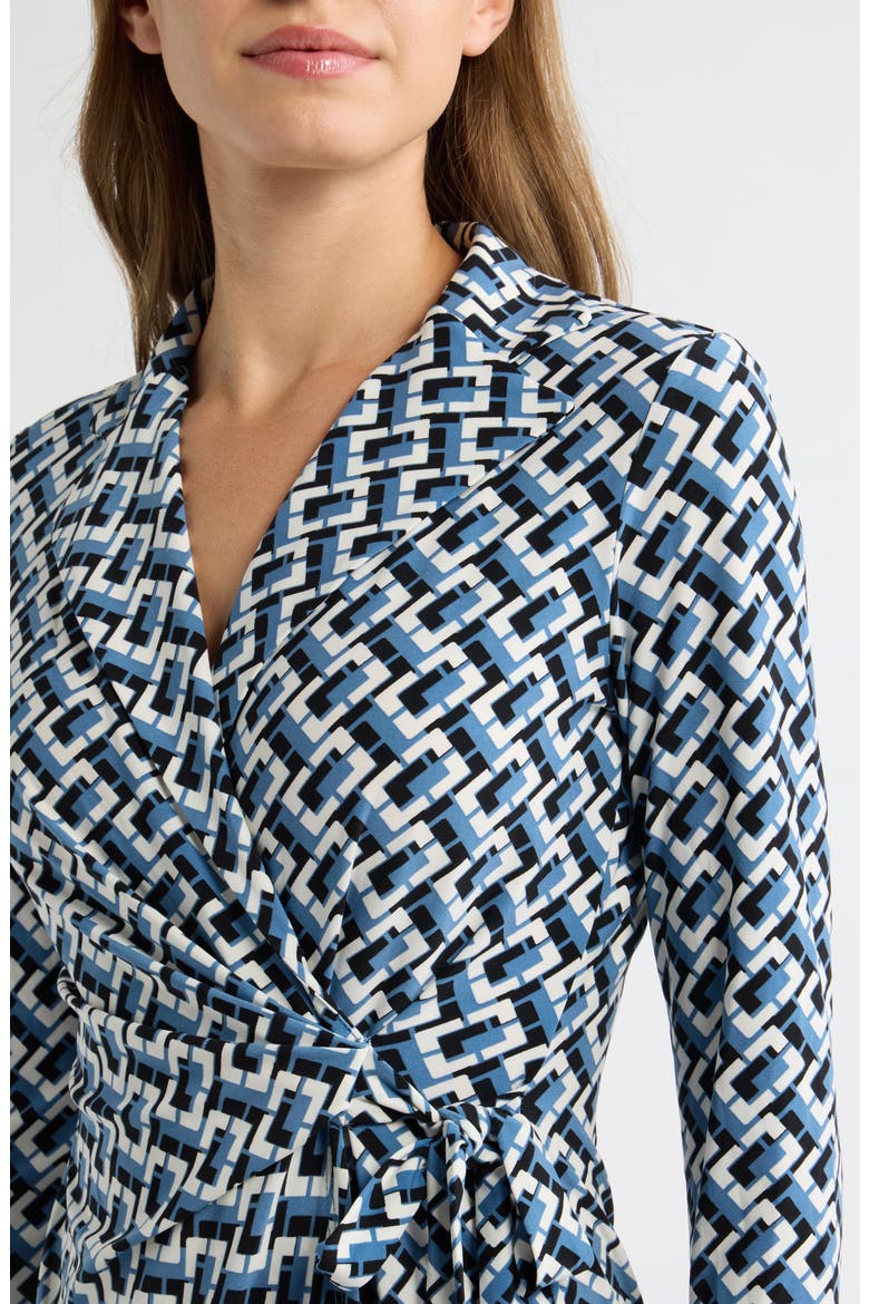 Notch Collar Wrap Dress, Alternate, color, DUTCH BLUE MULTI