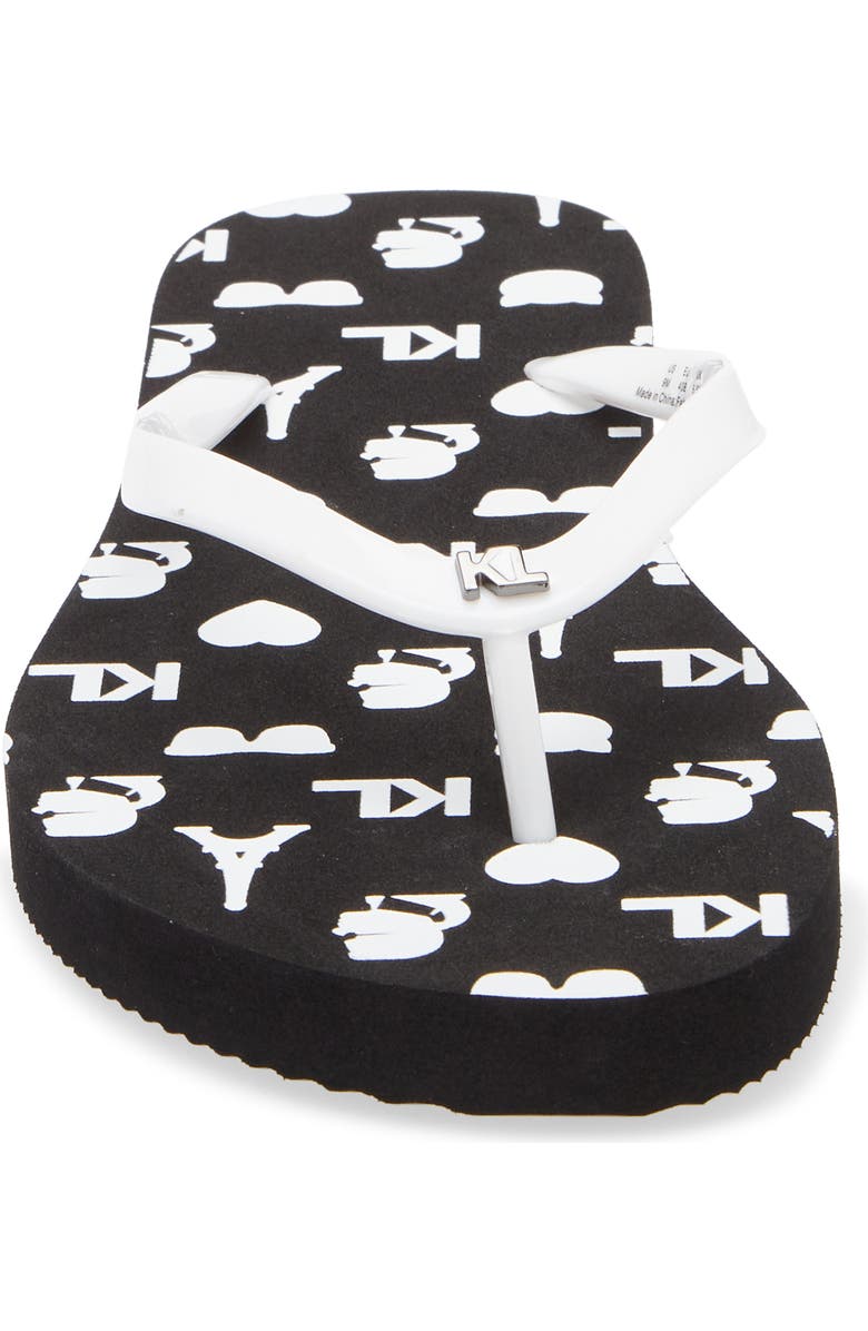 KARL LAGERFELD PARIS Zemora Flip Flop, Alternate, color, Black/ White