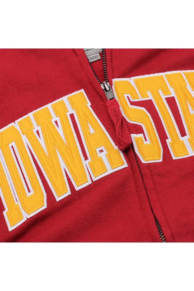 Women's Stadium Athletic Cardinal Iowa State Cyclones Arched Name Full-Zip Hoodie, Alternate, color, Cardinal