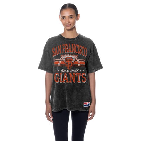 Women's New Era  Black San Francisco Giants Oversized Boyfriend T-Shirt