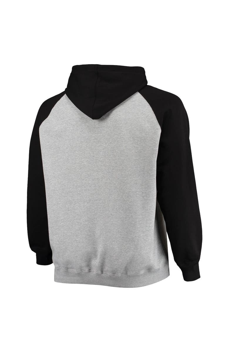 FANATICS Men's Fanatics Branded Heathered Gray/Black San Francisco Giants Big & Tall Raglan Pullover Hoodie, Alternate, color, 