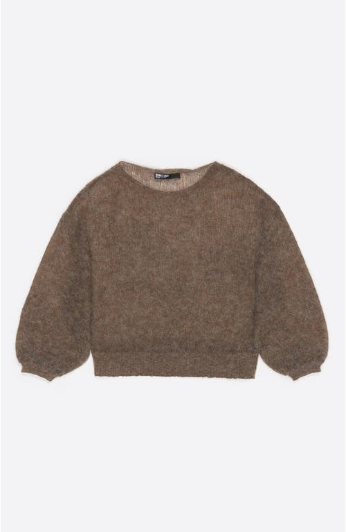 Bimba Y Lola Oversize Mohair Wool Sweater In Brown