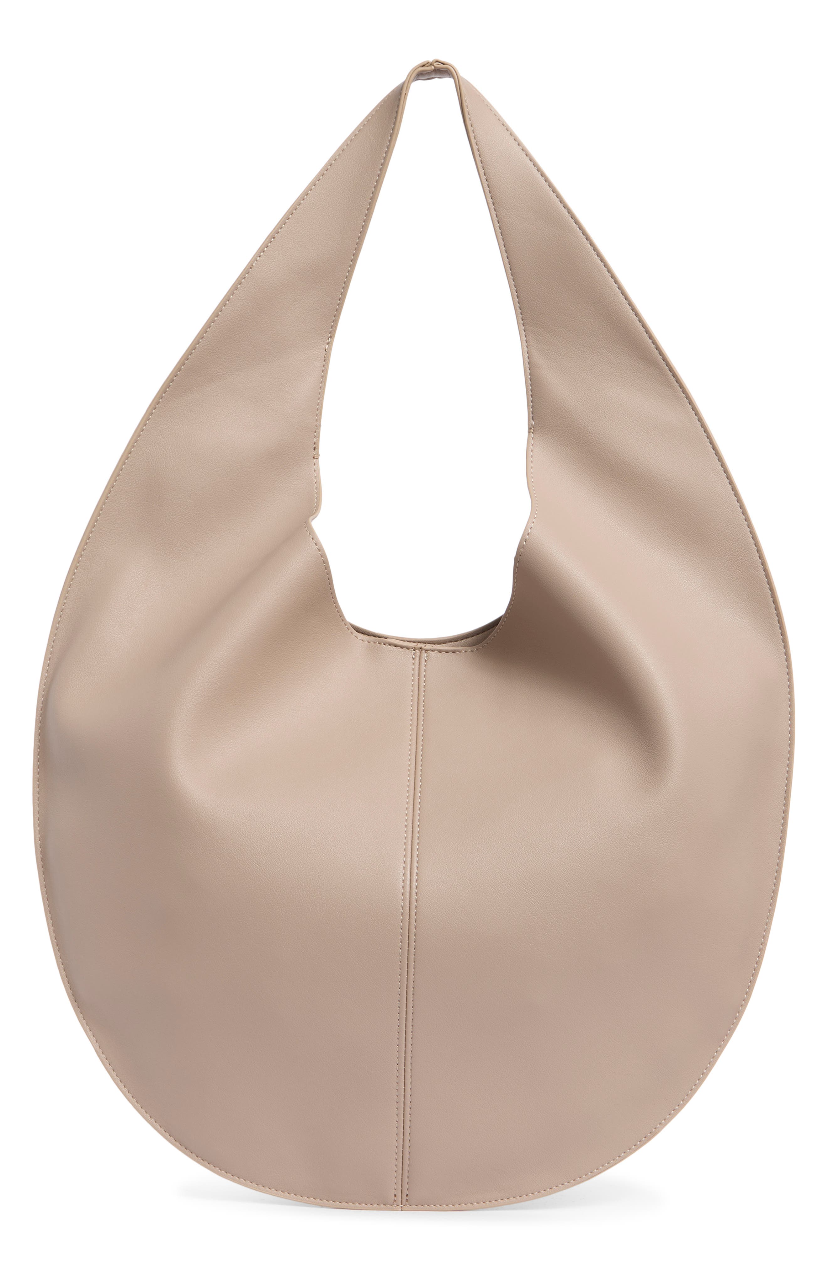 BCBG Long Crescent Hobo Bag, Main, color, Taupe