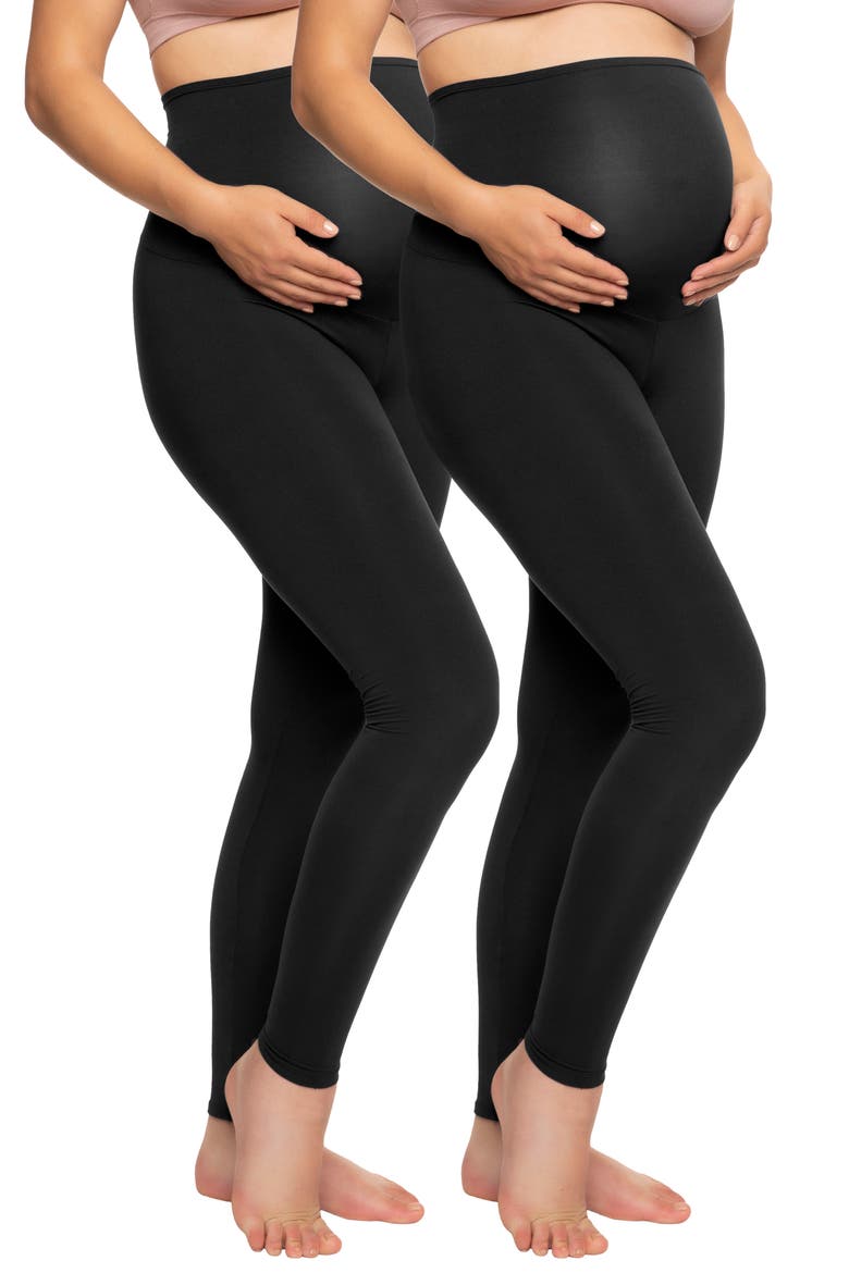 2-Pack Maternity Leggings, Alternate, color, BLACK / BLACK