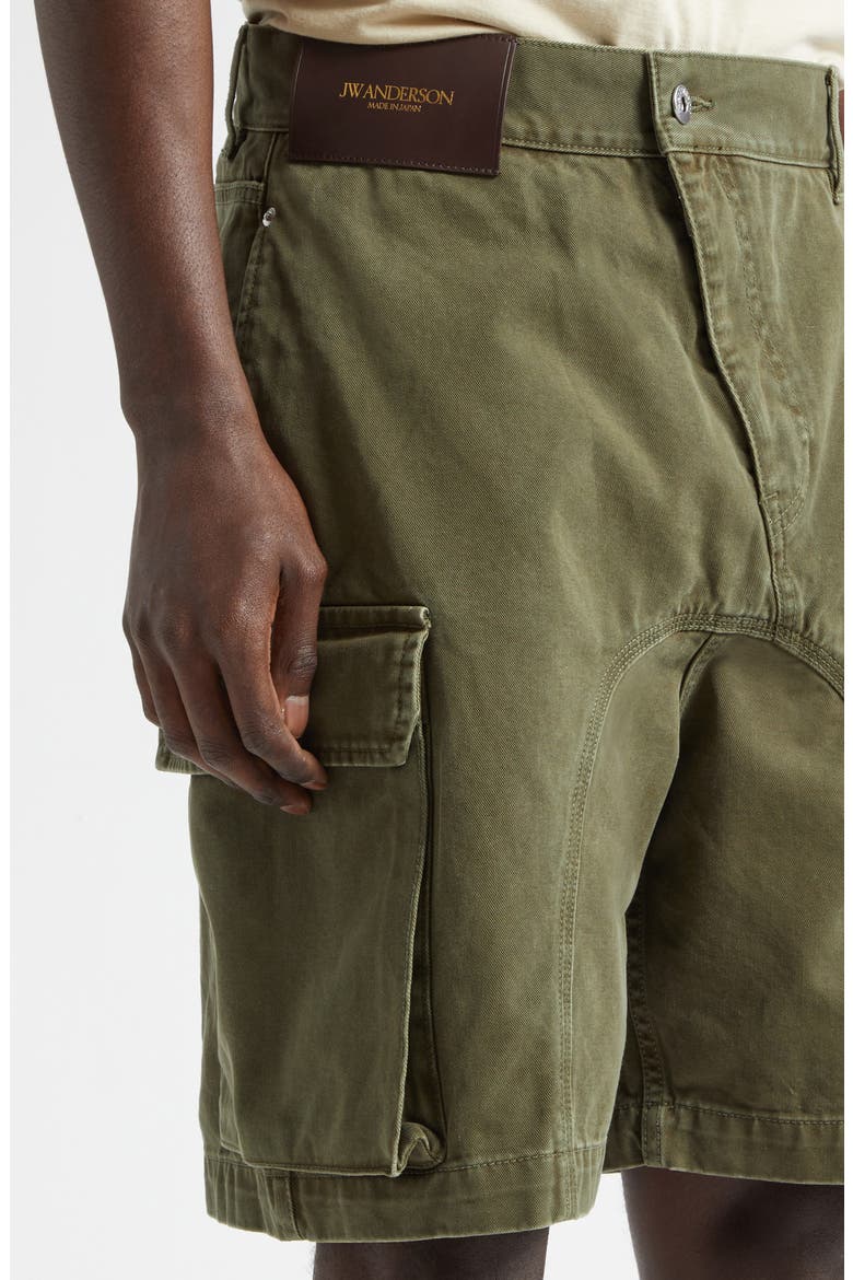 Twisted Cotton Cargo Shorts, Alternate, color, KHAKI
