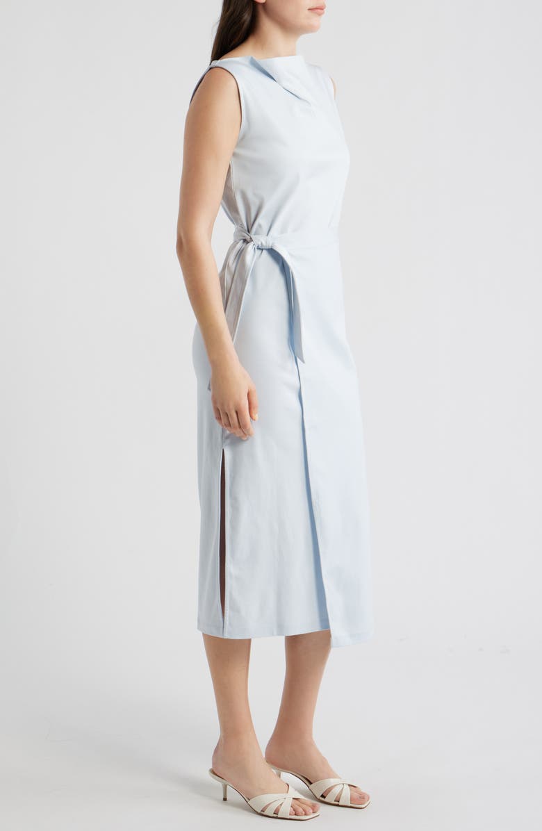 BOSS Emiaky Sleeveless Cotton Midi Dress, Alternate, color, Pale Lagoon