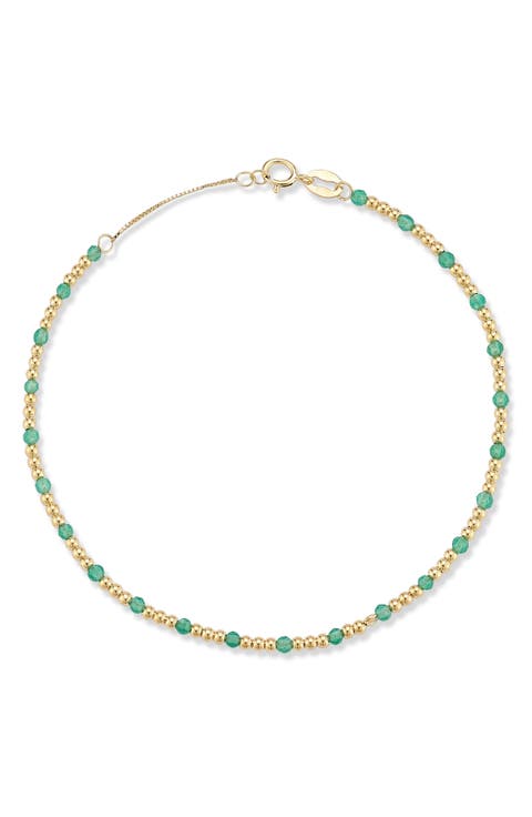 14K Gold Beaded Bracelet