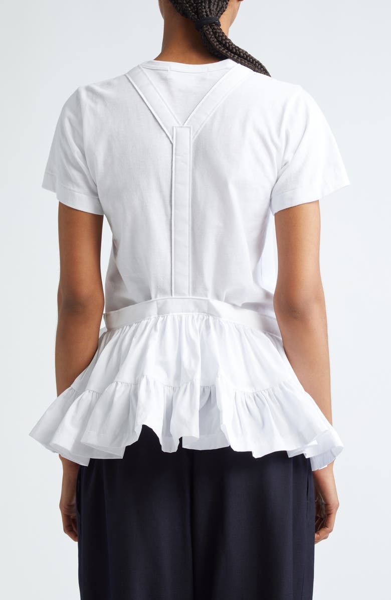 Comme des Garçons Girl Belted Peplum V-Neck T-Shirt, Alternate, color,